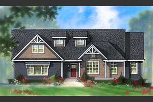 Lannette floor plan with accent peaks and dormers