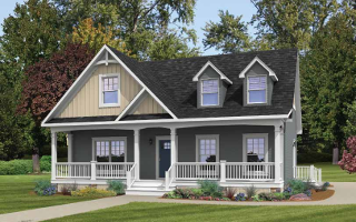 Phoenix home shown with dormers and horizontal bottom siding and vertical upper siding