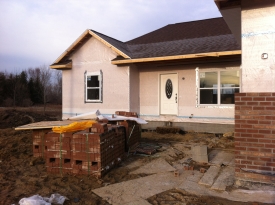 house before brick installation photo